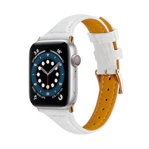 White Leather Apple Watch Band