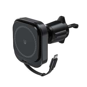 Wireless Car Chargers: 15W Magnetic In-Car Phone Wireless Charger with Retractable Cable
