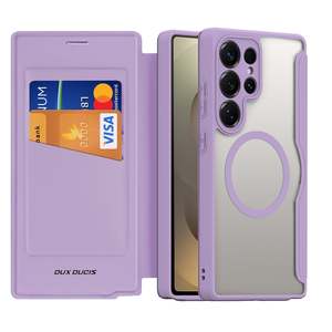 Samsung S25 Ultra Folio Case with Card Holder, Supports Wireless Charging - Purple Pink