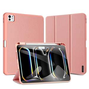 iPad Pro 11 Case (2024) – Pink Slim Case with Magnetic Pencil Holder & Stand