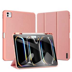 Tablet Accessories: iPad Pro 13 Case (2024) – Pink Slim Case with Pencil Holder and Smart Cover