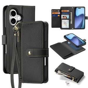 Sales: iPhone 17 PU Leather Flip Wallet Case with Card Slots & Detachable Cover