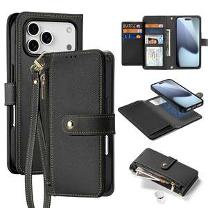 Sales: iPhone 17 Pro PU Leather Phone Wallet with Lanyard & Card Holder