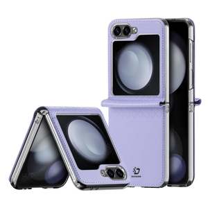 Samsung Galaxy Z Series Phone Cases: Samsung Galaxy Z Flip6 Case - Foldable Leather Cover - Purple