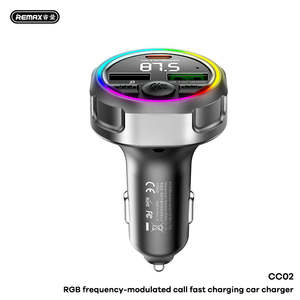 Car Chargers: 48W FM Transmitter with USB & Type-C Ports - RGB Ambient Lights