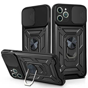 iPhone 12 Pro Phone Case with Built-in Ring Kickstand and Lens Cover