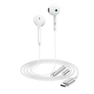 Headphones Audio: USB-C Half In-ear Wired Earphones with Mic