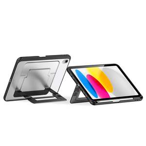 Tablet Accessories: iPad 10th / 11th Gen Case with Adjustable Kickstand, Frosted Back & Pencil Holder – Black