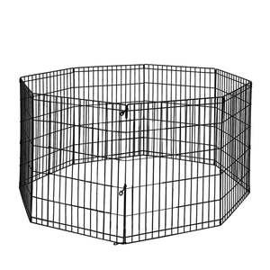 PaWz Pet Dog Playpen Puppy Exercise 8 Panel Fence Black Extension No Door 24"