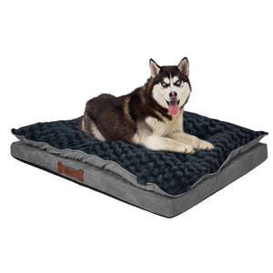 Pet Bedding: Dog Calming Bed Warm Soft Plush Comfy Sleeping Memory Foam Mattress Dark Grey