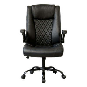 Office Chairs: Levede Executive Office Chair Footrest PU Leather Tilt Gaming Work Seat Black