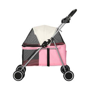 Dog Supplies: PaWz Pet Stroller Dog Cat Carrier Foldable Pink
