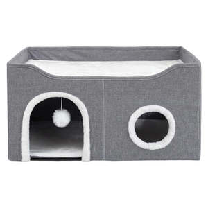 Pawz Foldable Cat House Cave Bed Hideaway Interactive Nest Scratching Board