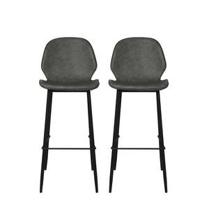Bar Stools: Levede 2x Bar Stool Barstools Counter Grey