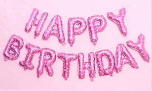 Cake Toppers And Birthday Banners: Happy Birthday Banner (Pink) Clearance