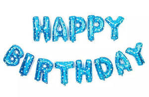 Cake Toppers And Birthday Banners: Happy Birthday Foil Banner (Blue) Clearance