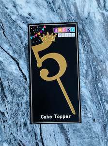 Cake Toppers And Birthday Banners: Number Cake Topper 5 (Clearance)