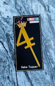 Cake Toppers And Birthday Banners: Number Cake Topper 4 (Clearance)