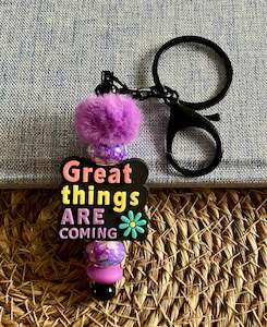 Beaded Pens: Beaded Keychain #26