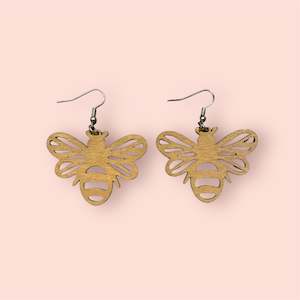 Earrings: Bee Wooden Earrings