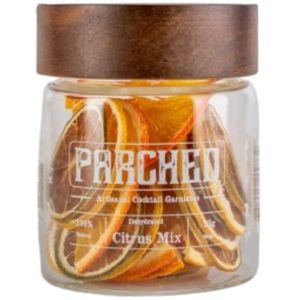 Parched Dehydrated Garnishes: Parched Dehydrated Mixed Citrus Slices 25g + Glass Jar