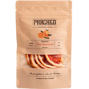 Parched Dehydrated Garnishes: Parched Dehydrated Pink Grapefruit Slices 10g (~10slices)
