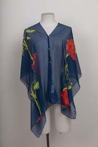 BEACH SHAWL PEARL BUTTON COVER UP
