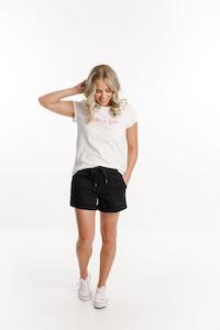 Shorts: LAGOON DENIM CUT OFFS JET BLACK