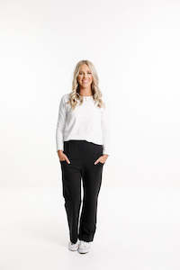 AVENUE PANTS BLACK WITH WHITE X