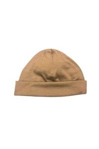 Ebony: 100% MERINO BEANIE CUFFED/SLOUCH SAND