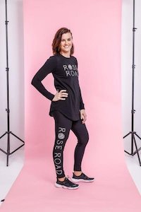 Rose Road: LONG SLEEVE TEE BLACK STACK LOGO