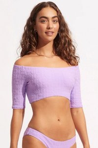 Seafolly: OFF SHOULDER CROP TOP