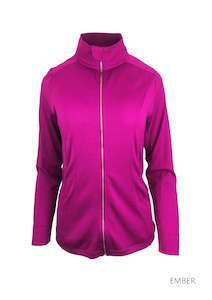 WOMENS MERINO JACKET 100% WOOLLEN CURVED PANELS LONG SLEEVES RASPBERRY
