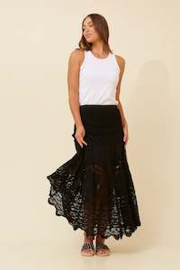 LACE SKIRT COTTON BLACK