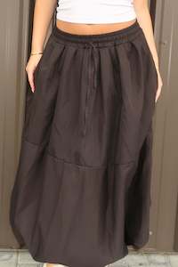 Skirts: DUNE ROAD BUBBLE HEM MAXI SKIRT