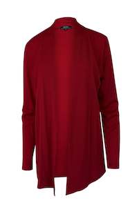 MERINO MID LENGTH EDGE TO EDGE WOMENS CARDIGAN RUBY EBAS580RUB