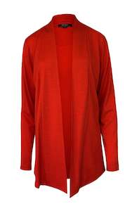 MERINO MID LENGTH EDGE TO EDGE WOMENS CARDIGAN TANGERINE