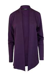 MERINO MID LENGTH EDGE TO EDGE WOMENS CARDIGAN ITALIAN PLUM EBAS580IPLU