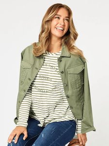 RETRO DENIM JACKET WASHED KHAKI