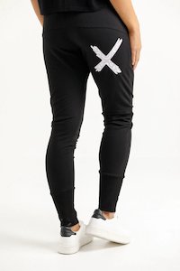 Home Lee: APARTMENT PANTS WINTER WEIGHT BLACK WITH LILAC DAMASK X