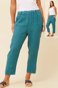 Helga May: CLASSIC ELASTIC WAIST LINEN PANT