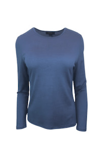 WOMENS 100% MERINO (210) LONG SLEEVE CREW TOP MIDNIGHT