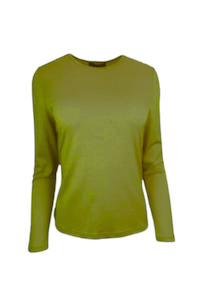 WOMENS 100% MERINO (210) LONG SLEEVE CREW TOP SUMMER PEAR