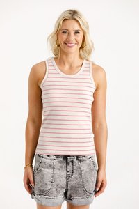 Tops: BOBBY SINGLET IVORY / BLOOM STRIPES