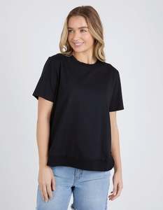 Tops: FARRAH SHORT SLEEVE TEE BLACK