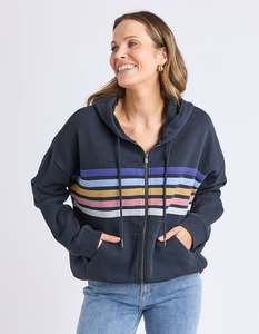 CUE ZIP HOODIE NAVY