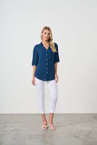 SEERSUCKER SHIRT SIDE POCKETS OXFORD BLUE