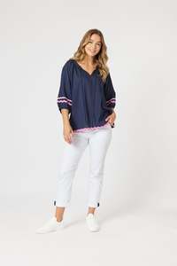 RIC RAC TOP NAVY