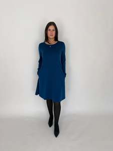 Merino Clothing: MERINO SWING DRESS LONG SLEEVES TWILIGHT EBAS54D