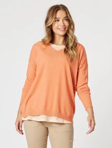 Jumpers: ISABELLA KNIT WITH STRIPE CAMI MANGO